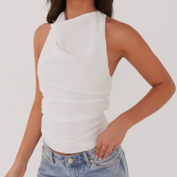Peppermayo Tops - Peppermayo womens White Halter top size 8